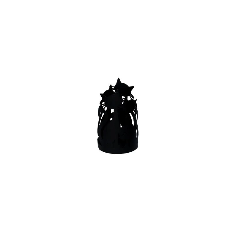 Portabicchiere metallo gatti nero tondocm ø8h13.5