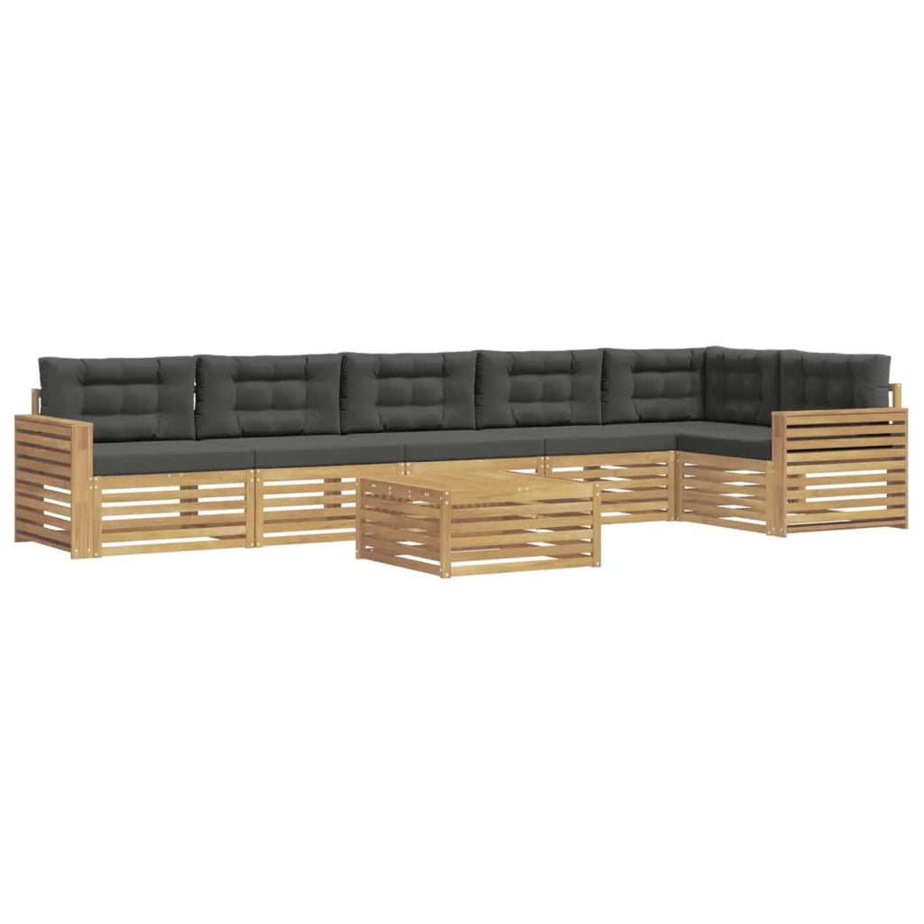 Set di divani da esterno 7 pz Bianco e Antracite Poliestere 3390612