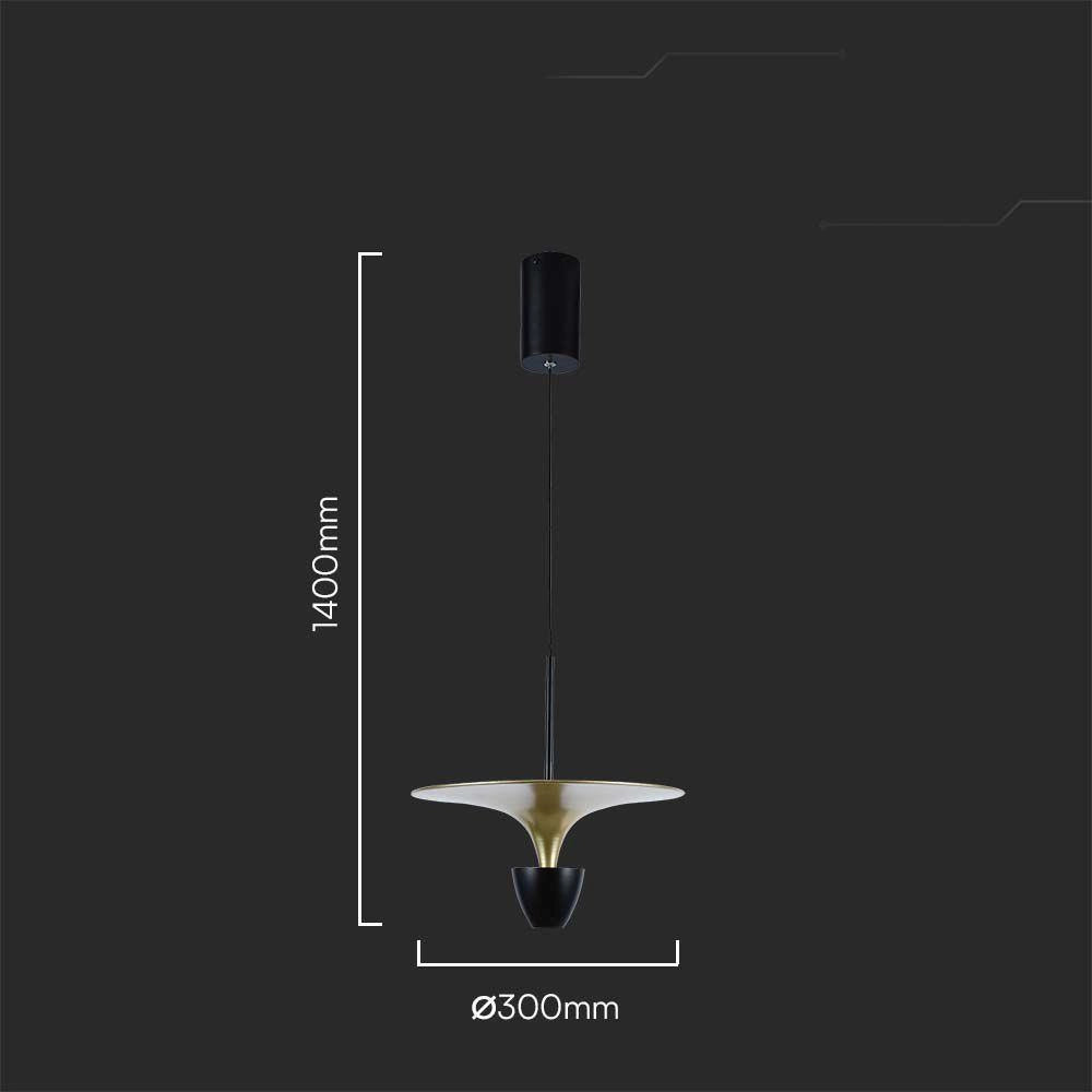 Lampada a sospensione LED 4000K oro/nero V-TAC VT-7832