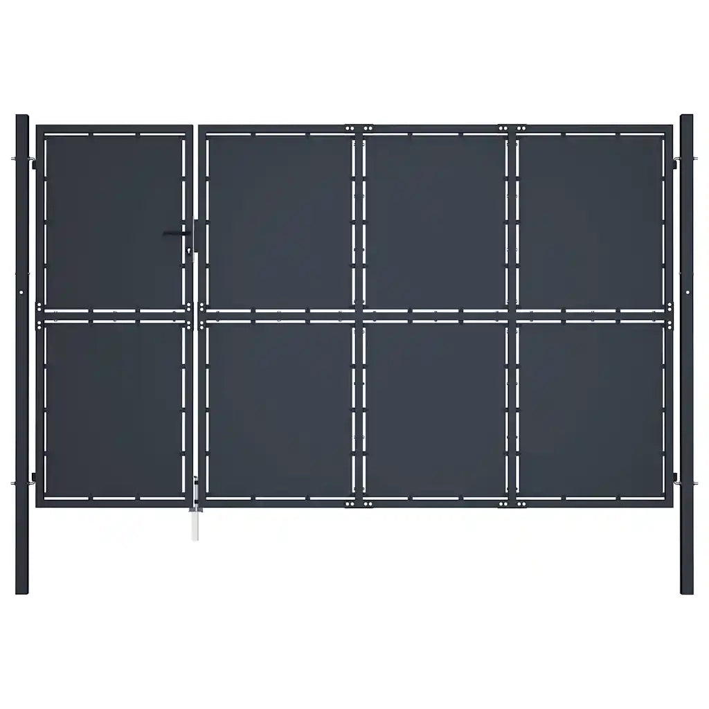 Cancello da Giardino in Acciaio 350x200 cm Antracite 144540