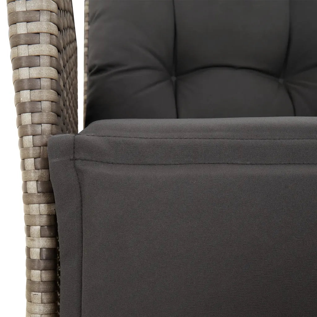 Set da Pranzo da Giardino 7 pz con Cuscini in Polyrattan Grigio 3213329