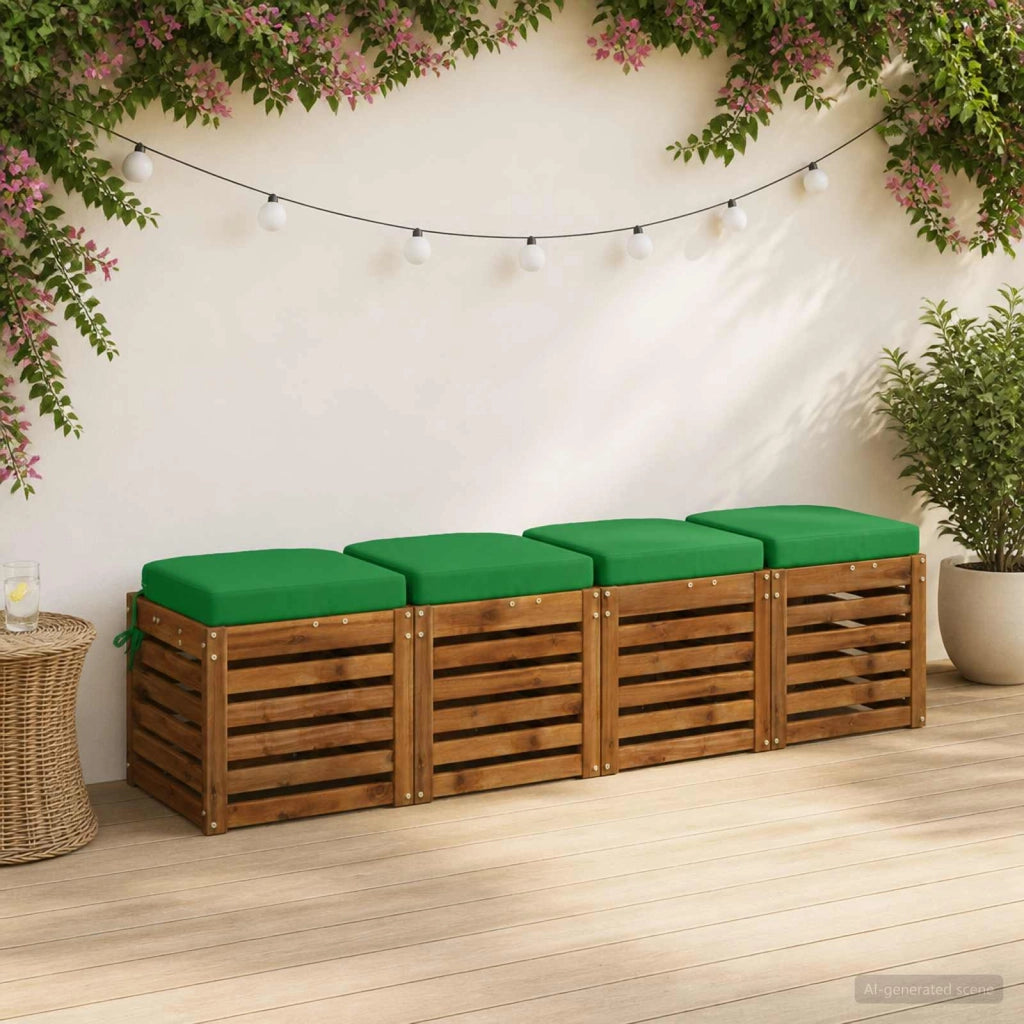 Cuscini per sedile a 4 pezzi SOEST 4 pz 100% Poliestere Verde 945264