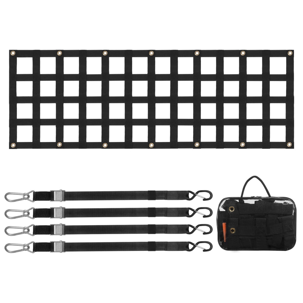 Rete per Portellone Posteriore 1510x470 mm per Cassone Pick-up Camion SUV con 4 Cinghie Regolabili Robusta e Durevole