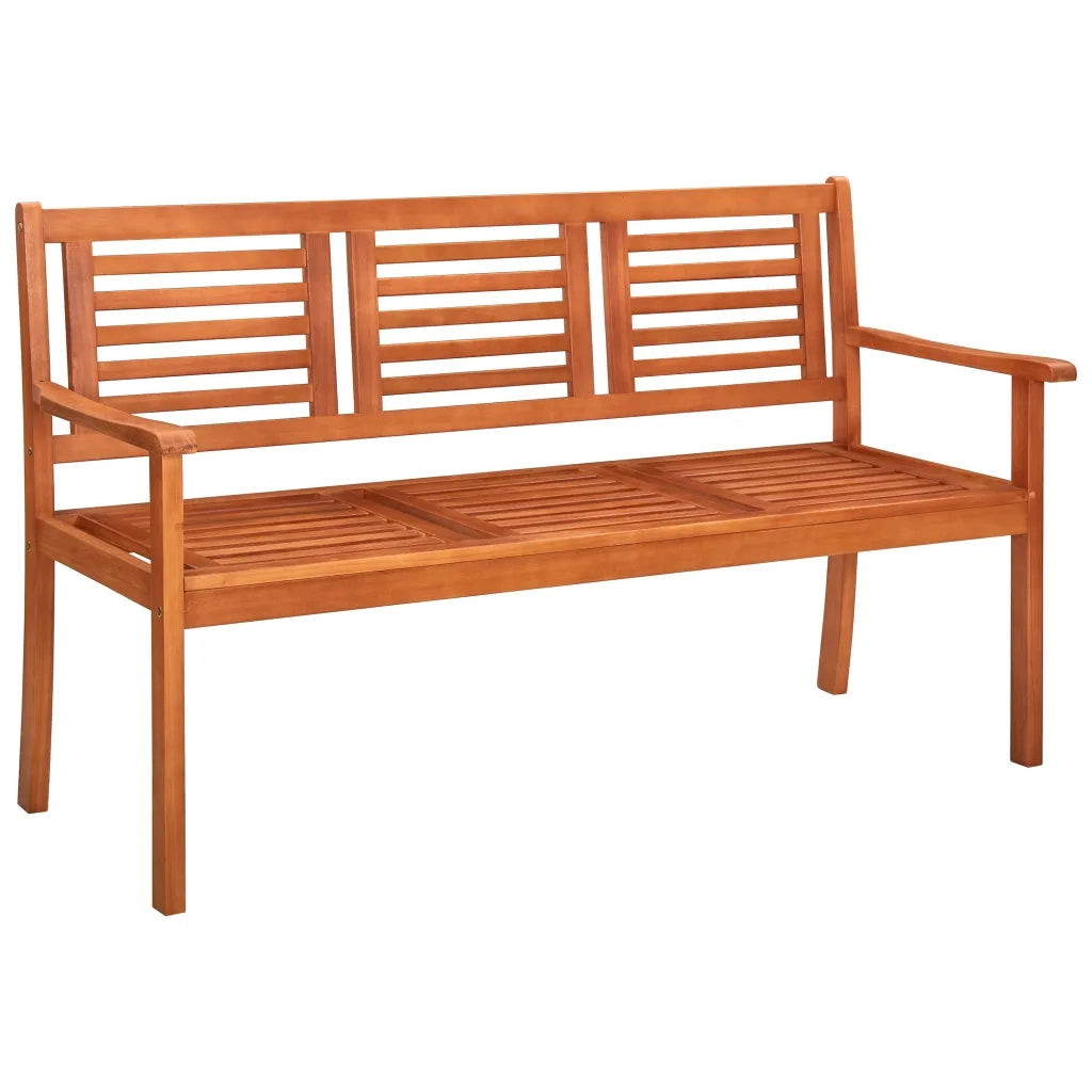 Panchina da Giardino e Cuscino 3 Posti 150cm Eucalipto Massello 3061011
