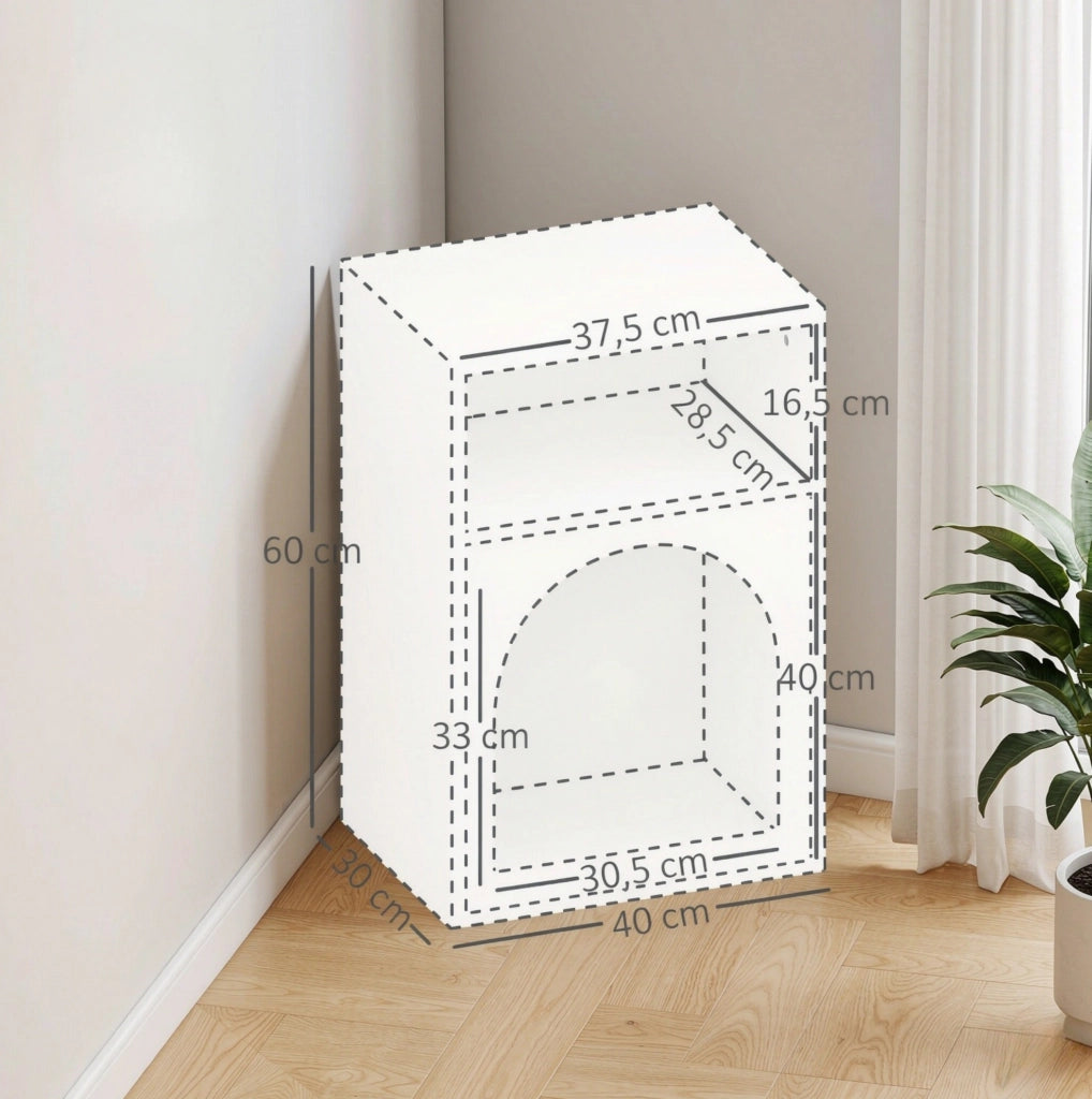 Set di 2 Comodini con Ripiani Aperti 40 x 30 x 60 cm Bianchi - Tavolini per Camera da Letto