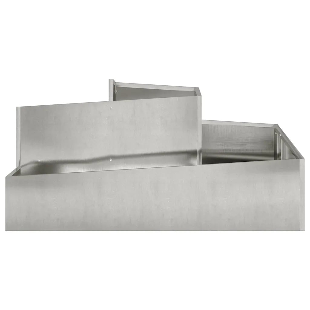 Vaso da giardino Argento 100 x 100 x 50 cm Acciaio inossidabile