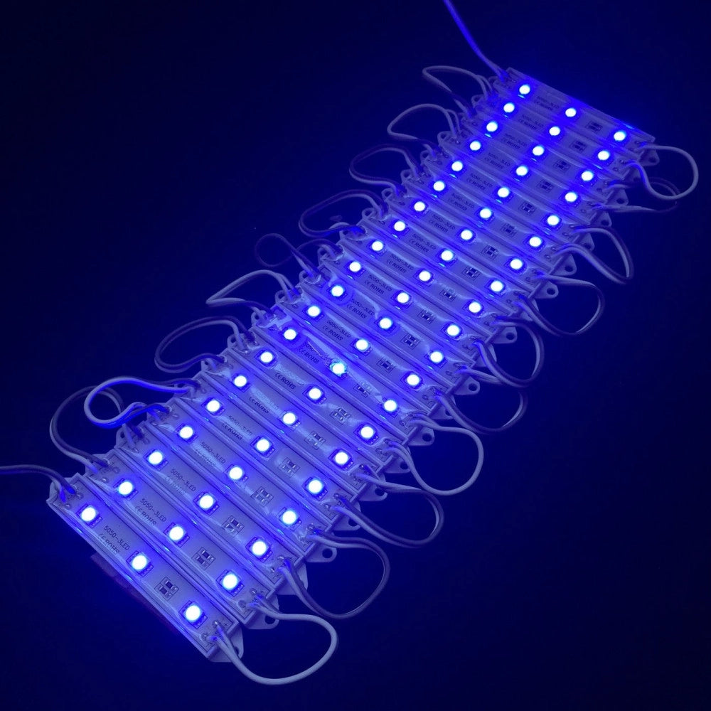 Trade Shop - Modulo Da 20 Pezzi A 3 Led Smd 5050 5630 Freddo Caldo Blu Rosso Verde Rgb Ip65 -