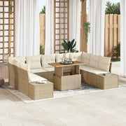 Set Divano da Giardino 10 pcs Beige Poly Rattan 3358745