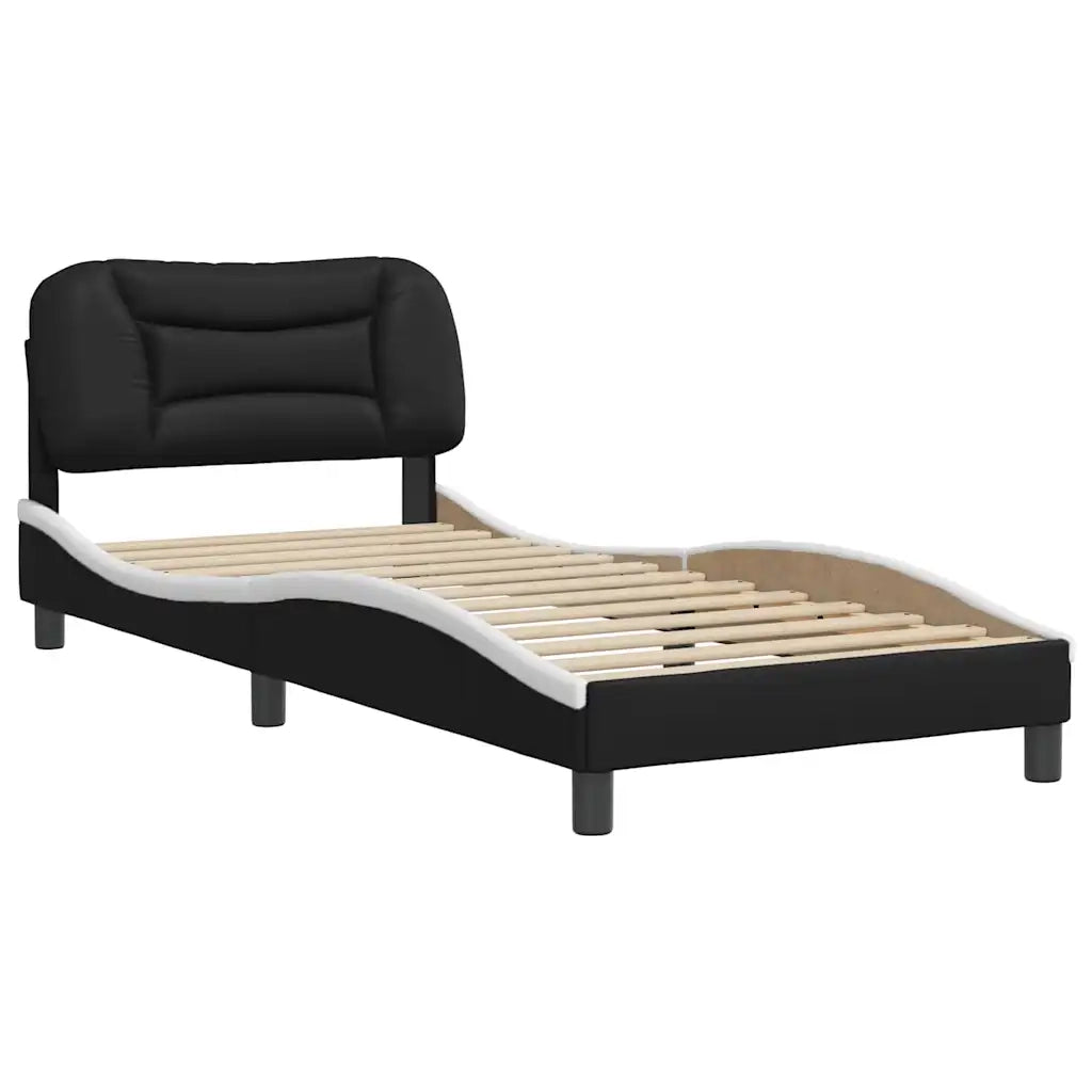 Giroletto senza Materasso Hvar Nero e Bianco 80x200 cm in Similpelle