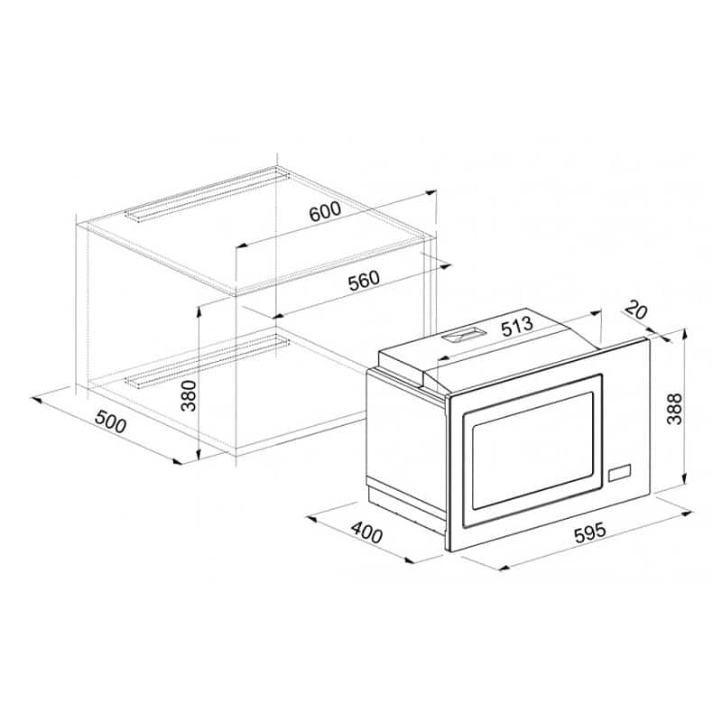 Forno Microonde da incasso elleci Plano MW Granitek 43 Grigio Tortora FGSP28143WS