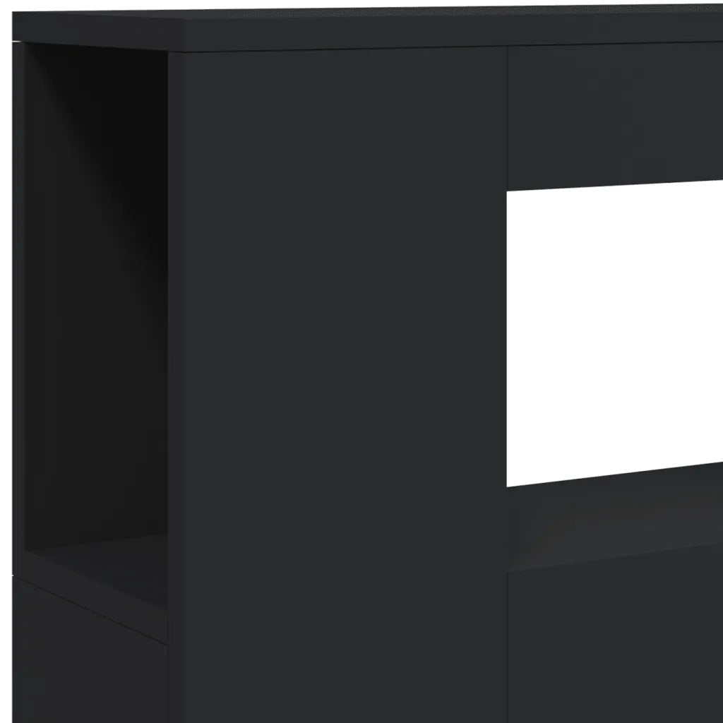 Testiera LED Nera 100x18,5x103,5 cm Legno Multistrato 837331