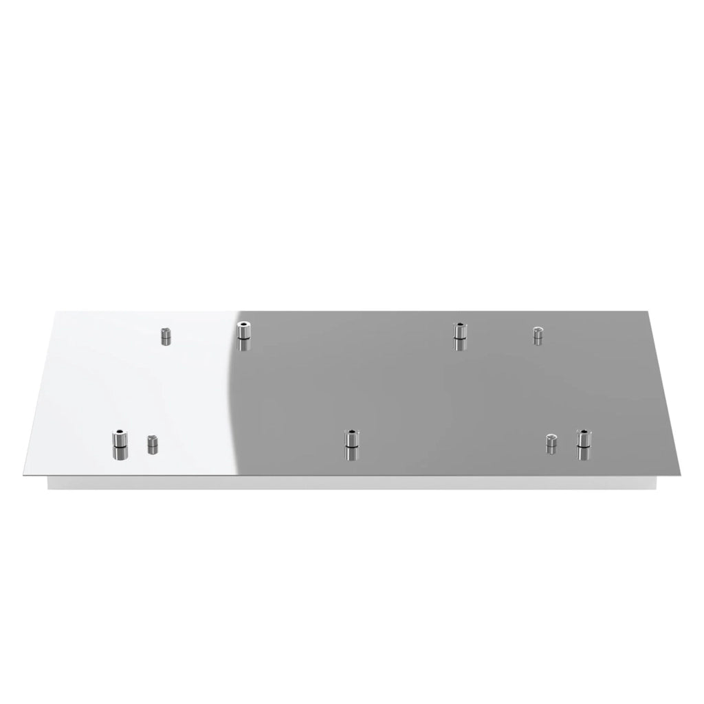 Rosone Rettangolare Metallo Cromo 5 Fori 60X35Cm