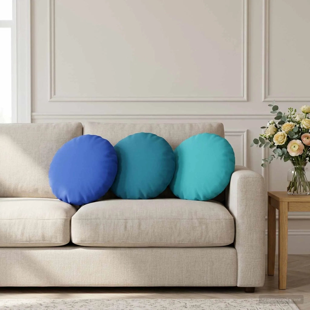 Cuscino con cuscino HEERLEN 2 pz Azzurro Poliestere 929161