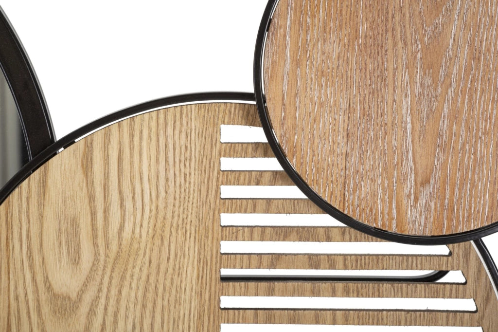 Specchio da Muro Woody 123,2x4,4x63,5 cm in Ferro e Specchio e MDF Multicolor