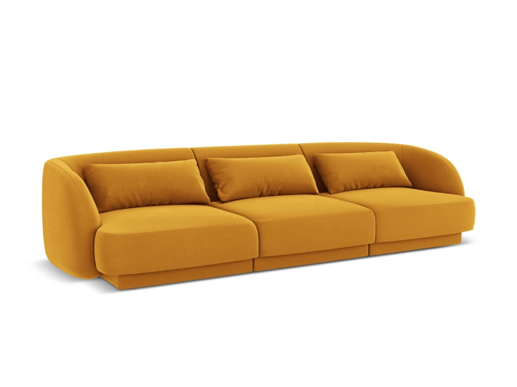 Cosmopolitan Design - Divano "Tulum" 3 posti in velluto giallo 