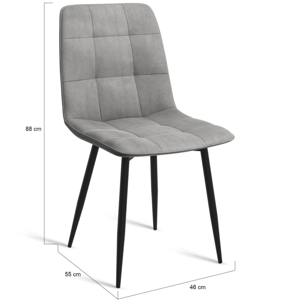 IDMarket - Set di 6 sedie da pranzo in velluto grigio chiaro MILA