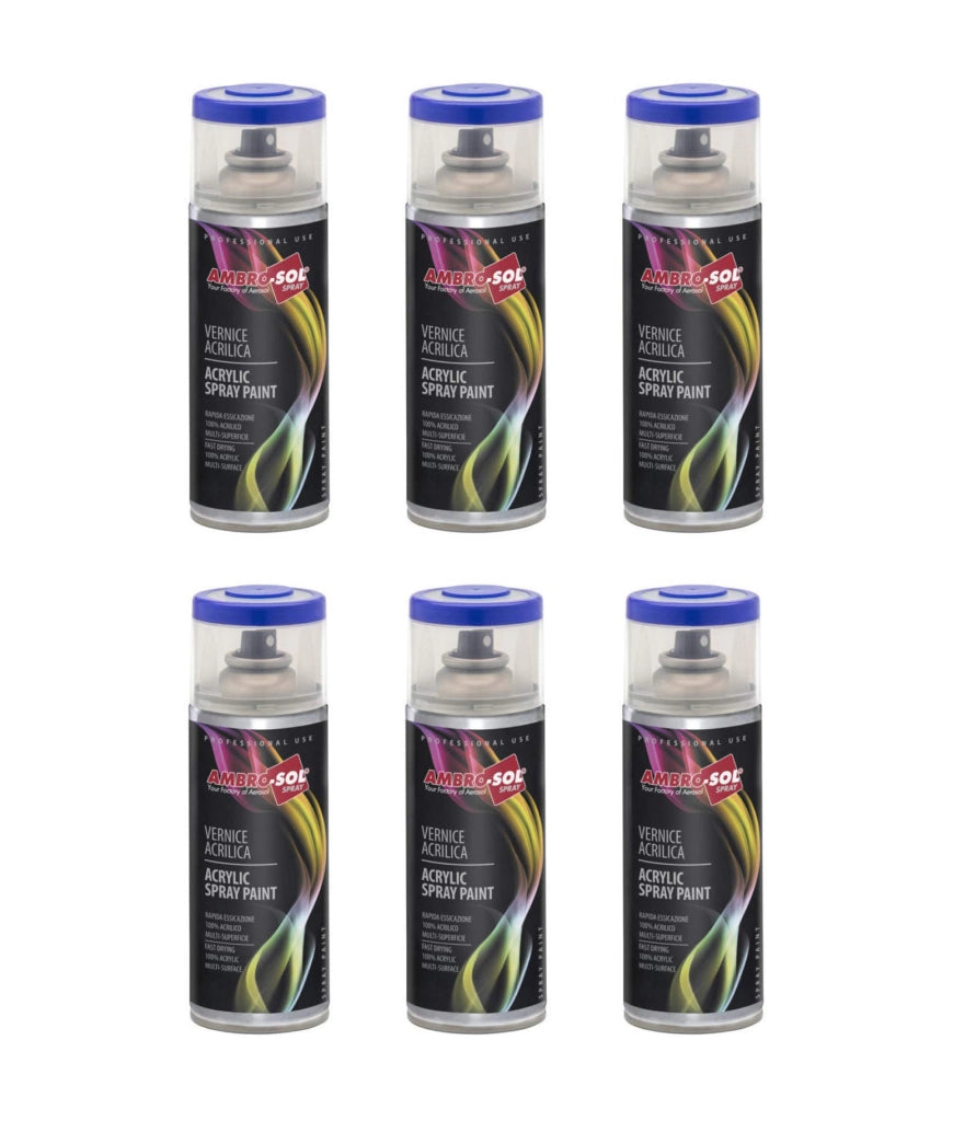Bomboletta Spray Acrilico Universale 400 ml Grigio Ghiaia Ambrosol 6 Pezzi