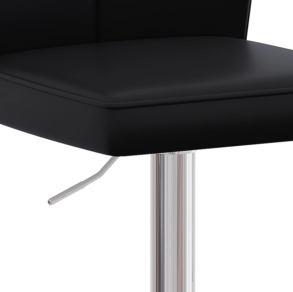 SGABELLO ALTO Set da 2 pezzi 95,5-117,5 cm PU nero e argento