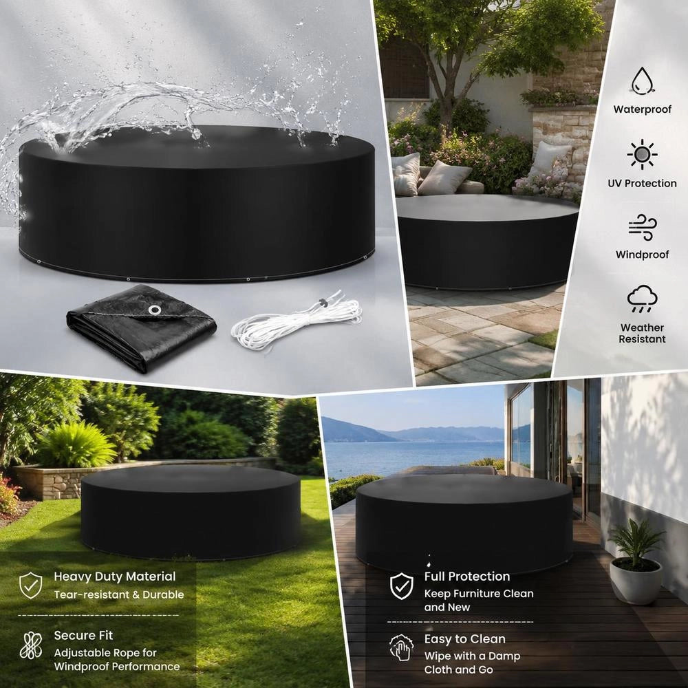 Garden Furniture Cover With 10 Eyelets, 205x90 Cm