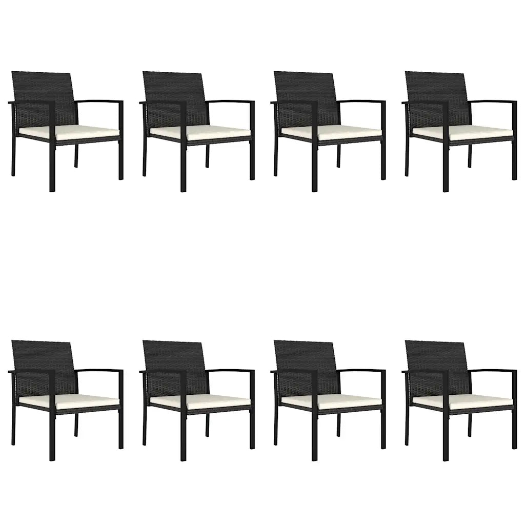 Set da Pranzo da Giardino 9 pz in Polyrattan Nero 3065710