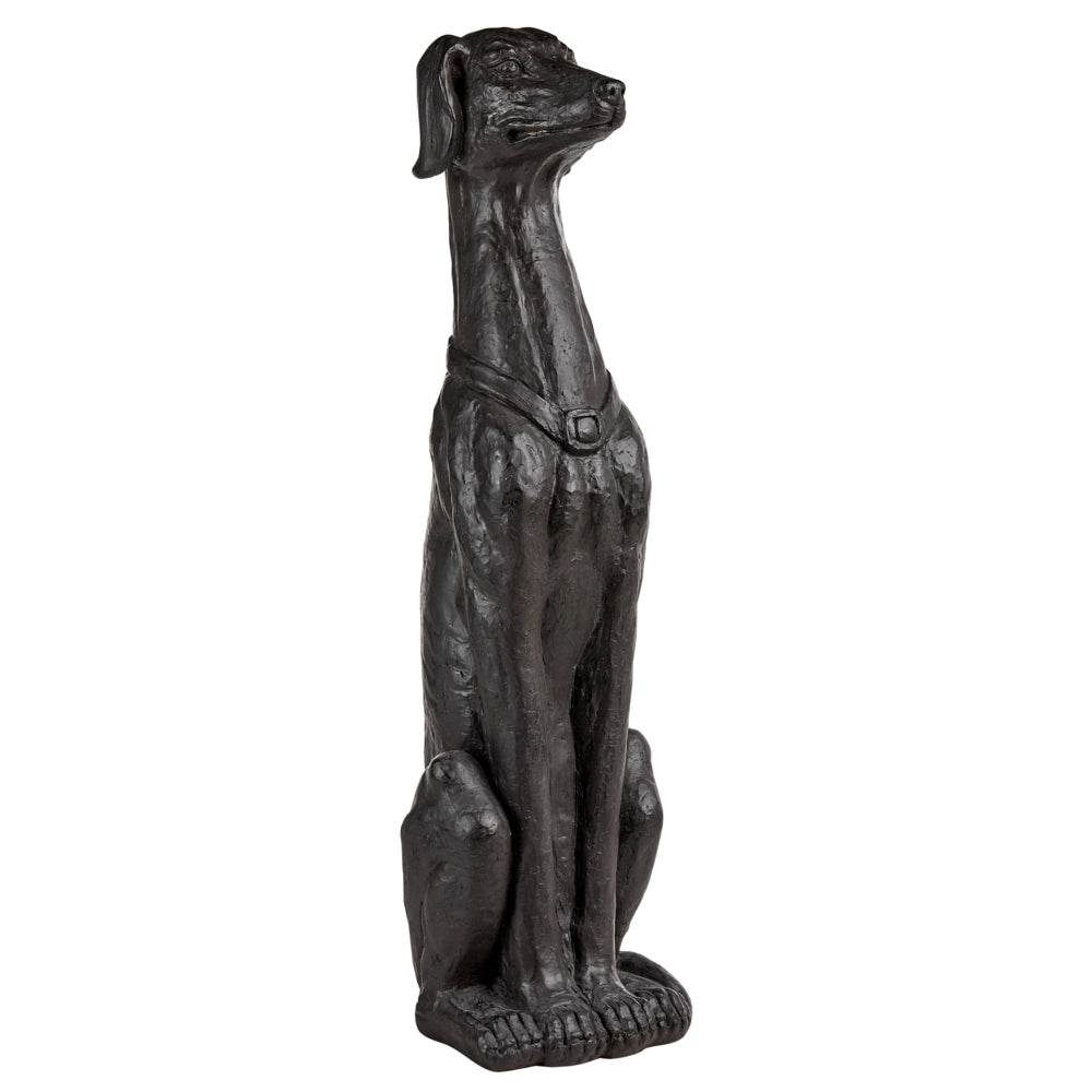 Statua decorativa da giardino a forma di cane in ossido di magnesio grigio graffite 21 x 19 x 83 cm decorazione da esterno