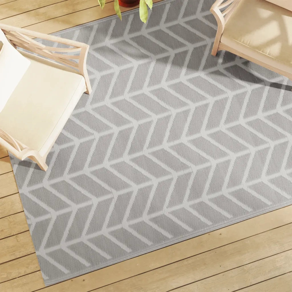 Tappeto da Esterni ARAKIL Grigio 160x230 cm in PP 368543