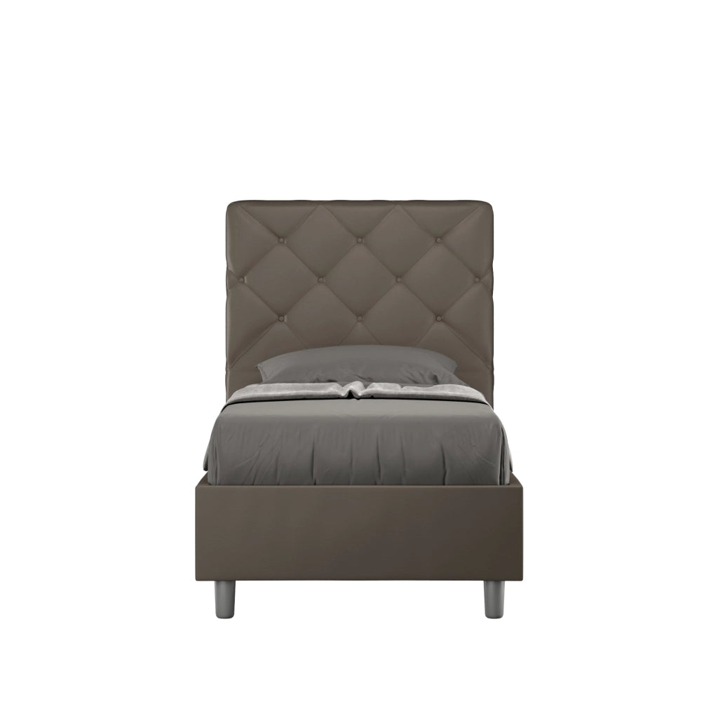 Letto Singolo 100x210 cm Senza Rete Priya Cappuccino