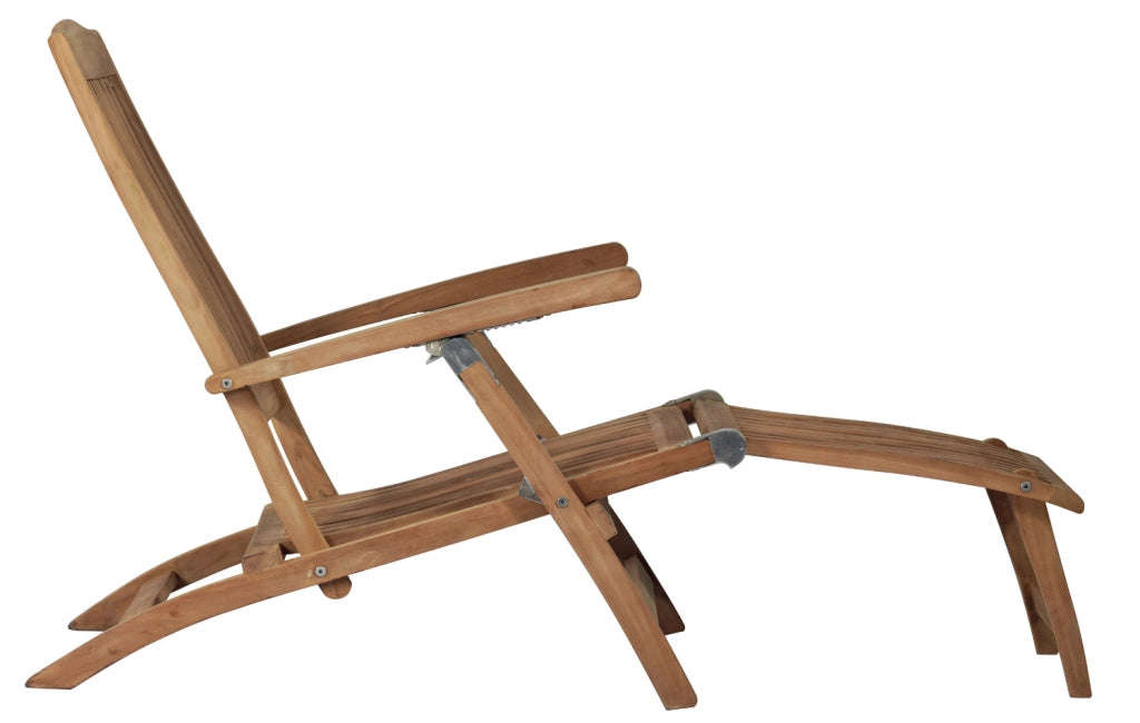 Poltrona Steamer reclinabile con cuscino Ecrù sfoderabile
