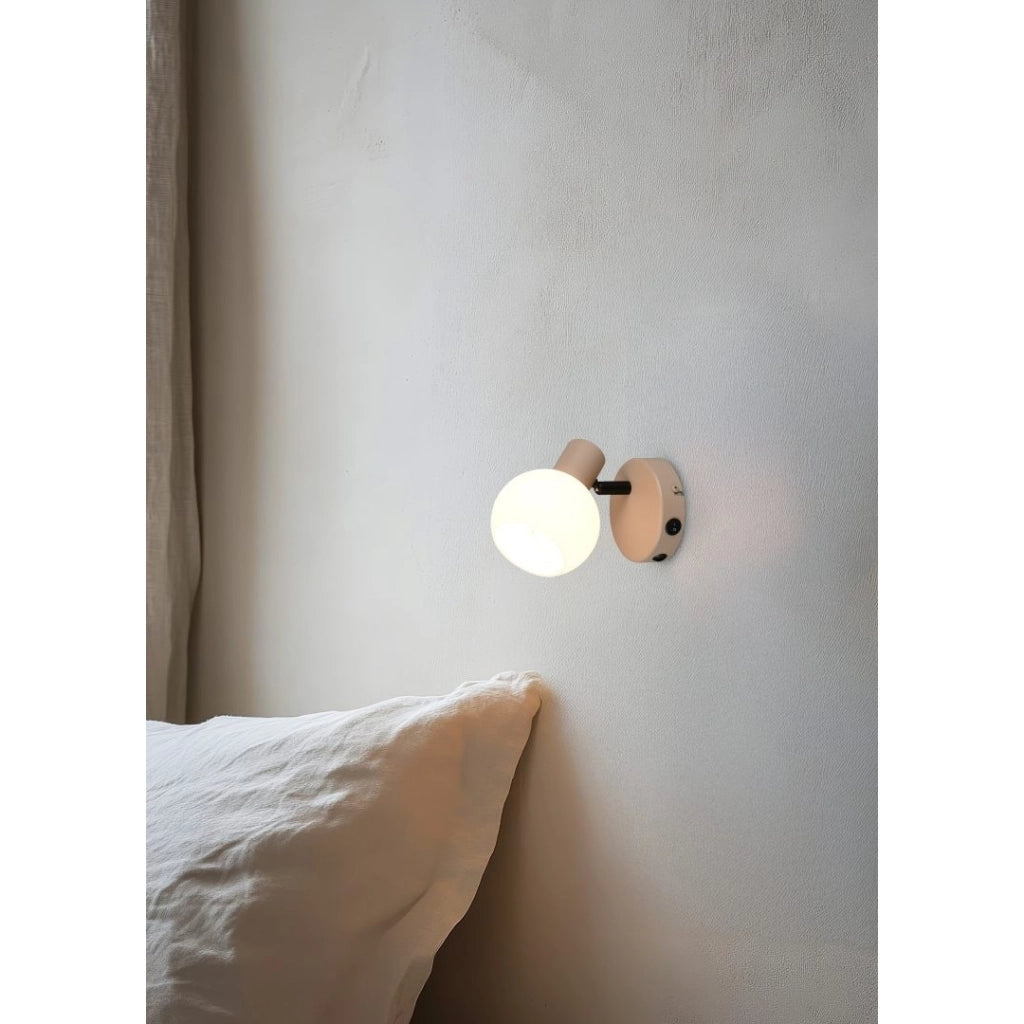 SPOT E14 BOBA H14CM BEIGE/VETRO BIANCO