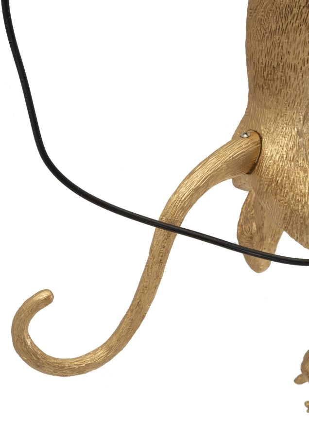 Lampada da Muro Monkey Oro 32x32x64 cm in Resina Oro