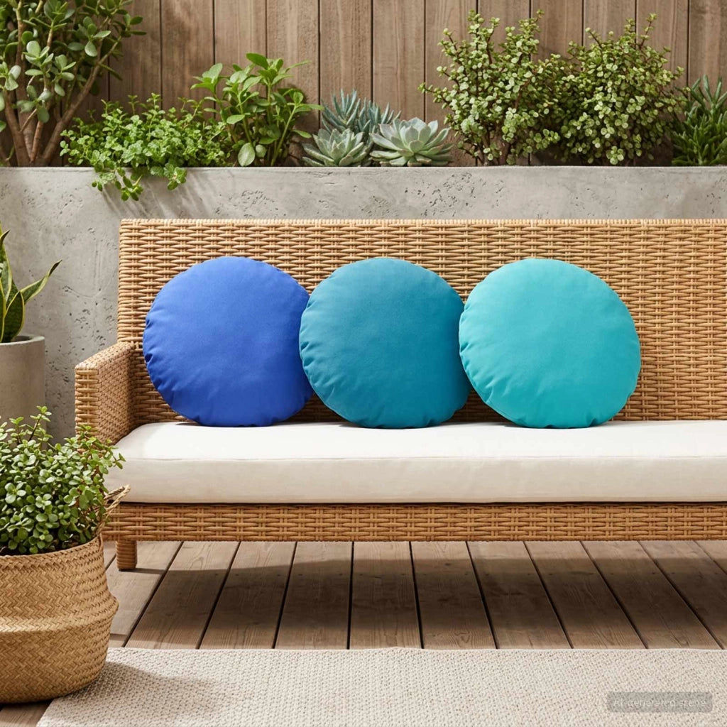 Cuscino con cuscino HEERLEN 2 pz Blu Reale Poliestere 929151