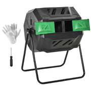 Compostiera rotante 160 L a 2 scomparti, 71 x 65 x 96 cm, nera