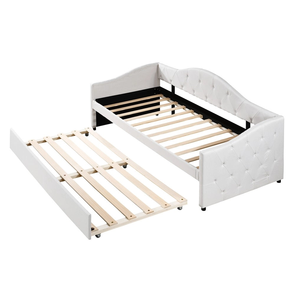 Letto singolo estraibile tessuto ¨C Minimal ¨C beige 90x200cm