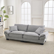 DIVANO 2 POSTI 224x81x81 cm Velluto Grigio Chiaro con 2 cuscini