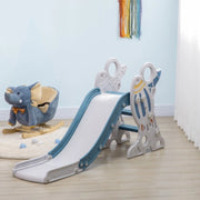 Scivolo per bambini da interno, design razzo, blu, 157 x 46,5 x 80 cm