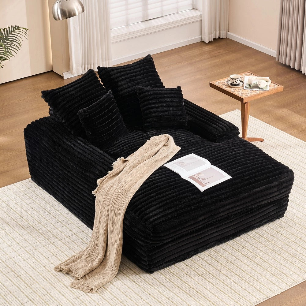 Divano Letto 4 Cuscini Nero ¨C Xylo ¨C Sofa Multifunzionale Tessuto Cord