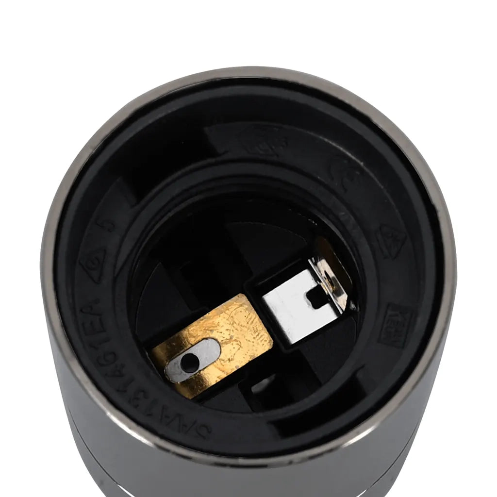 Portalampade 2 pz Nero Lucido E27 4106538