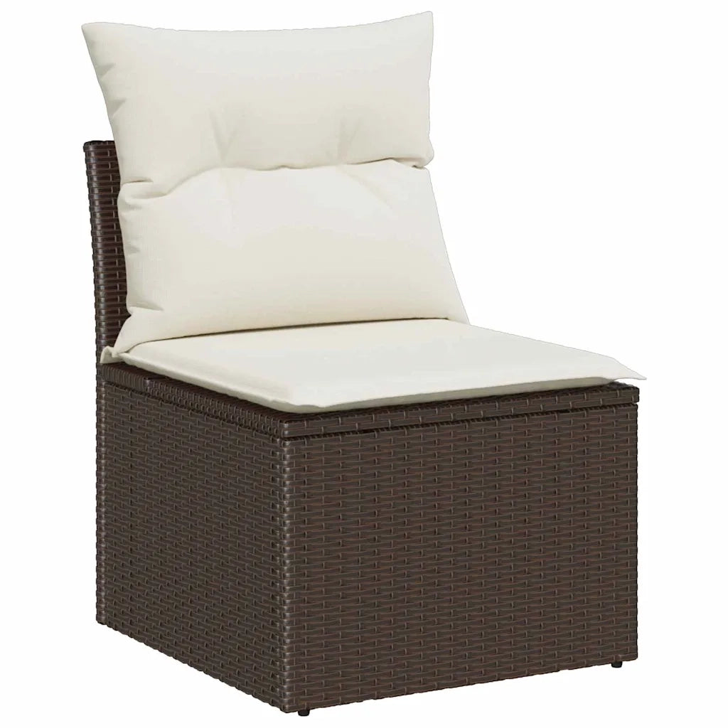 Set Divano da Giardino con cuscino 7 pcs Marrone polyrattan 3346948