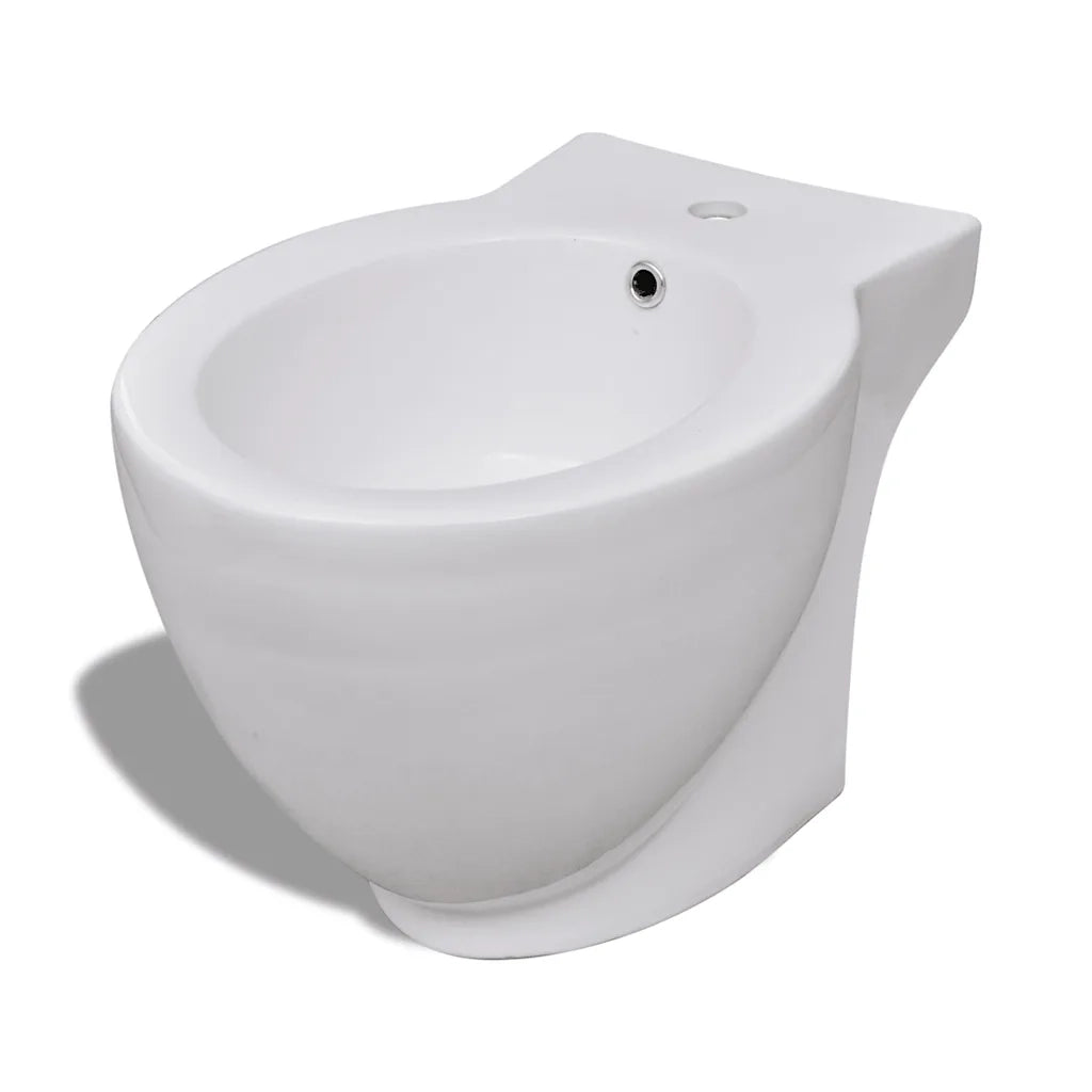 Set WC e Bidet con Piede in Ceramica Bianca 270059