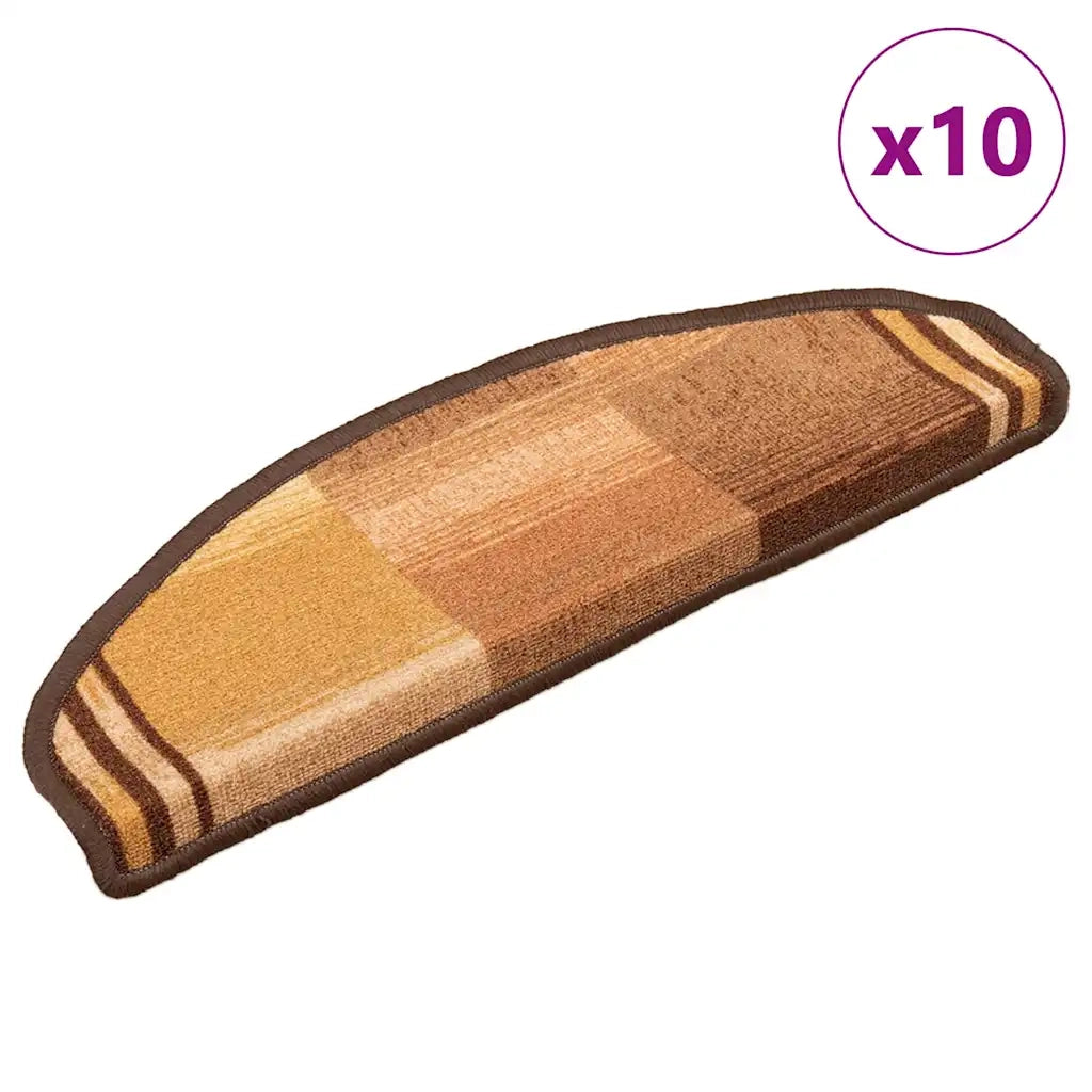 Tappetini per Scale Autoadesivi 10pz 65x21x4 cm Marroni 149837