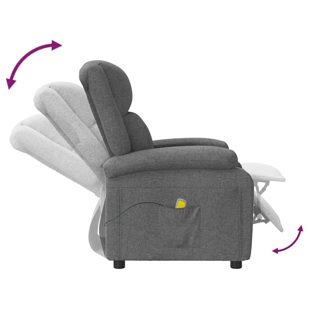 Poltrona Massaggiante Grigio Scuro in Tessuto 348448