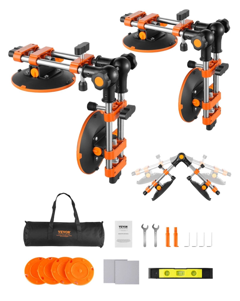 Set 2 Incastonatori per Giunzioni Marmo Piastrelle Ventosa 152mm Angolo 90-270° Regolabile GSA-3(H) per Fai da Te e Bricolage