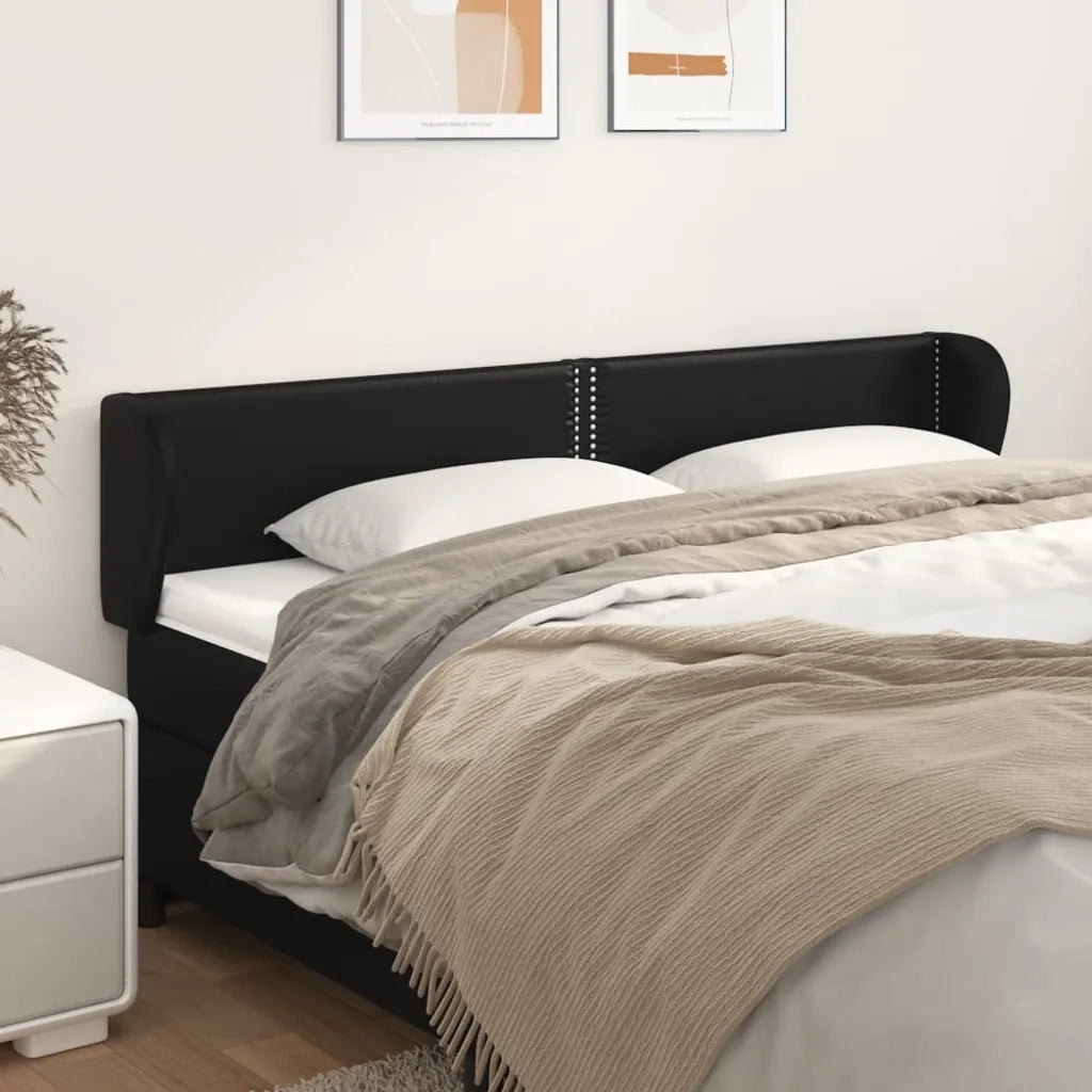 Testiera ad Orecchio Nera 203x23x78/88 cm in Similpelle 3117112