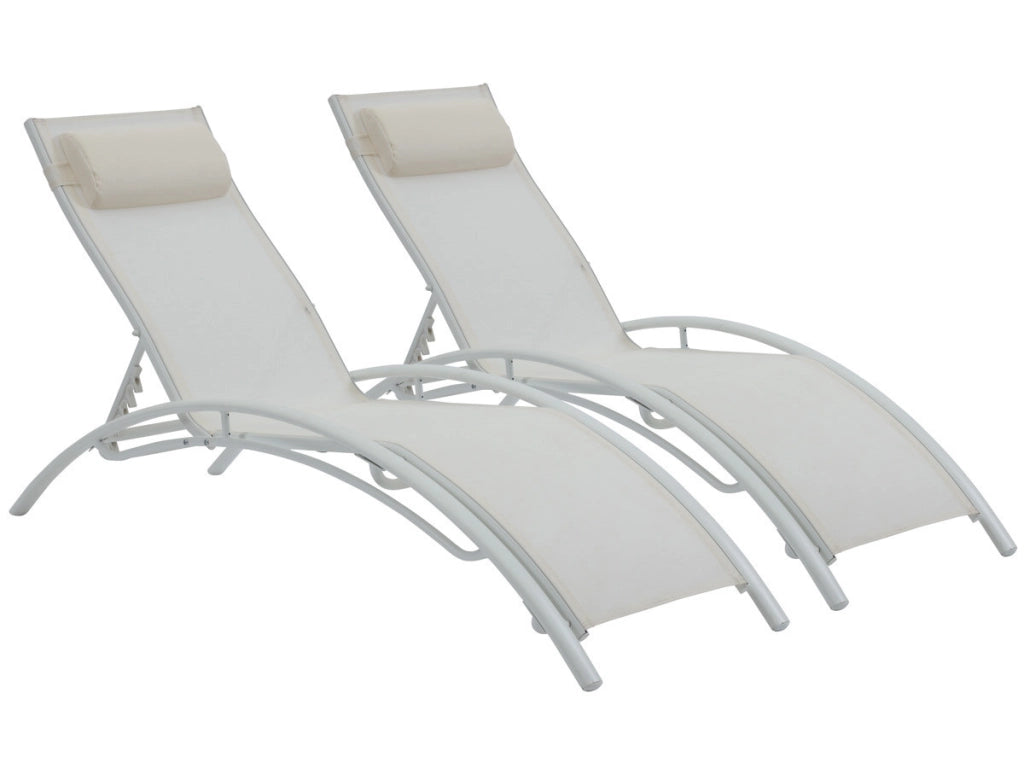 2 lettini in alluminio Beauty - PHOENIX - Grigio scuro / Argentato - set di 2