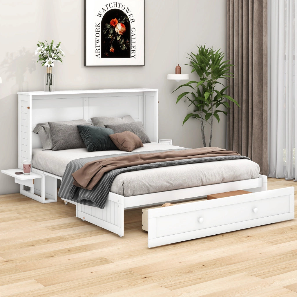 Letto a scomparsa 140x200 trasformabile in armadio bianco