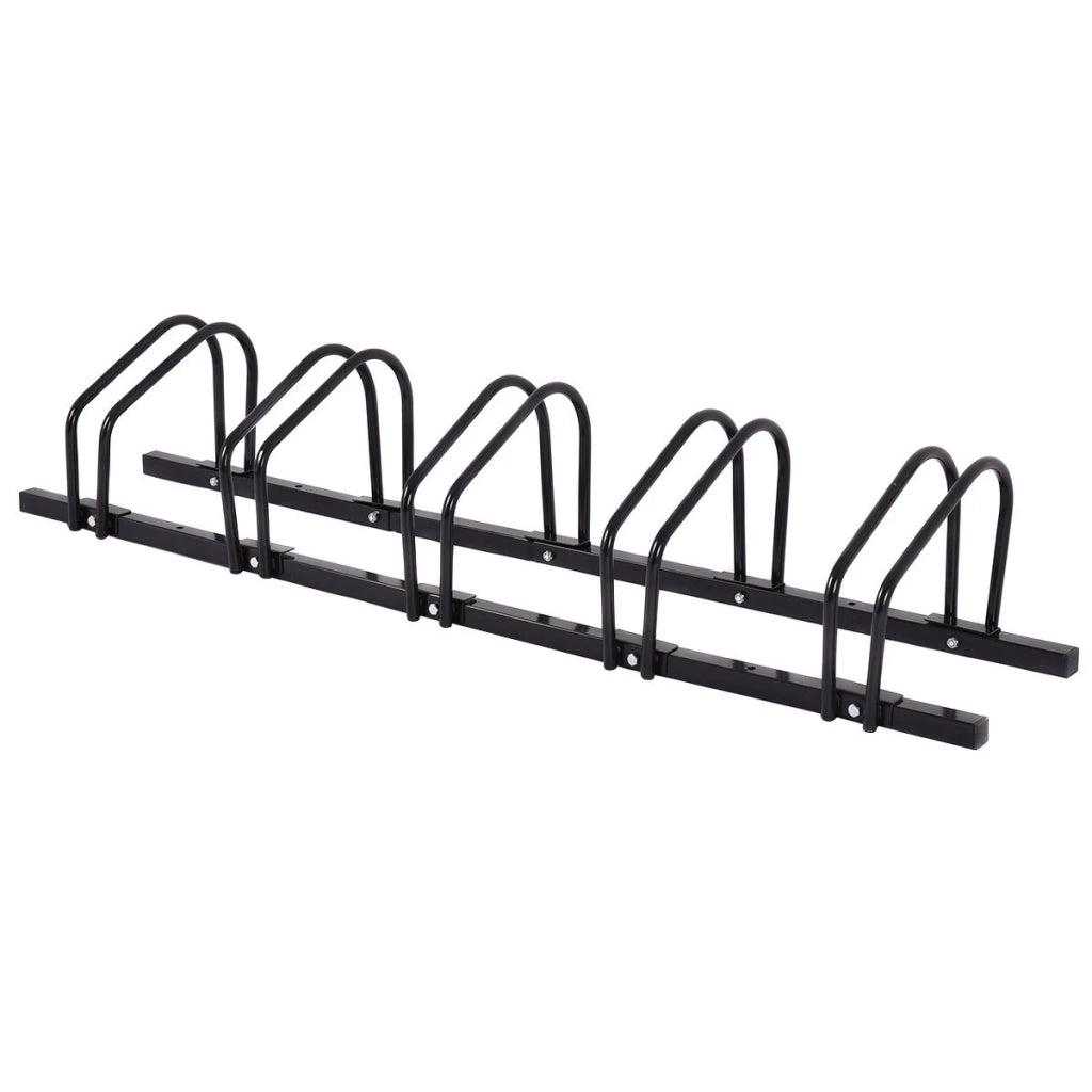 5 Bike Bicycle Stand Parking Garage Storage Organizer-Black