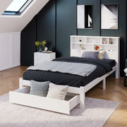 Letto singolo 90x200 cm con libreria e cassetti