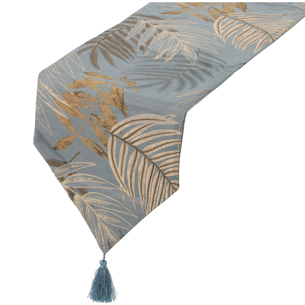 Tovaglia in poliestere, blu e oro, 30 x 180 cm