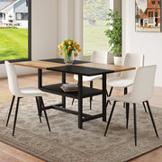 Set tavolo da pranzo con 4 sedie e ripiano integrato in MDF e metallo