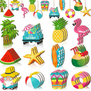 Appendini in legno, set da 36 pezzi, decorazioni hawaiane tropicali per l'estate